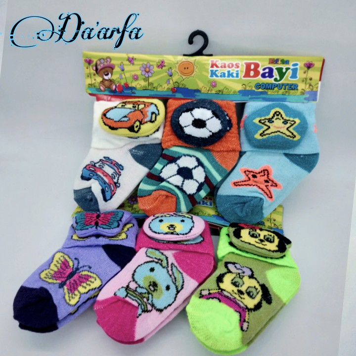 ( 3 PASANG ) KAOS KAKI BAYI LAKI LAKI DAN PEREMPUAN IMPORT / PAKAIAN BAYI
