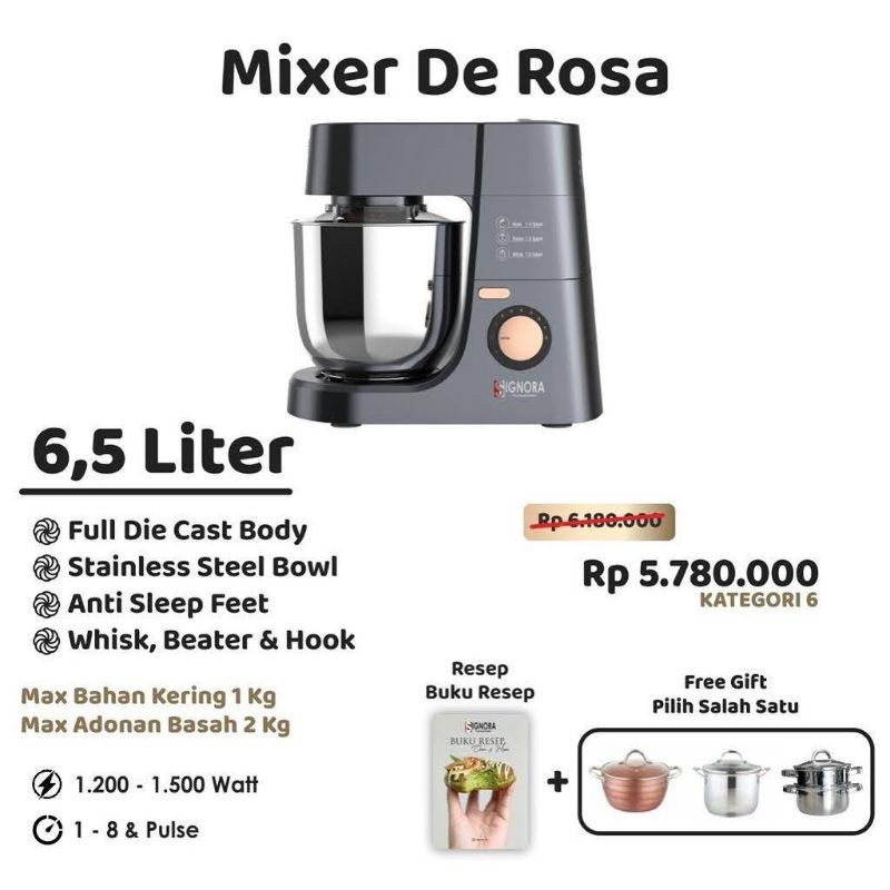 Mixer De Rosa Signora BONUS HADIAH LANGSUNG