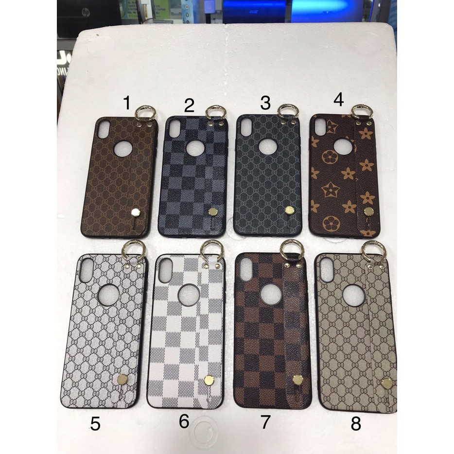 Case leather with grip gantungan brand gucci lv for samsung note 8