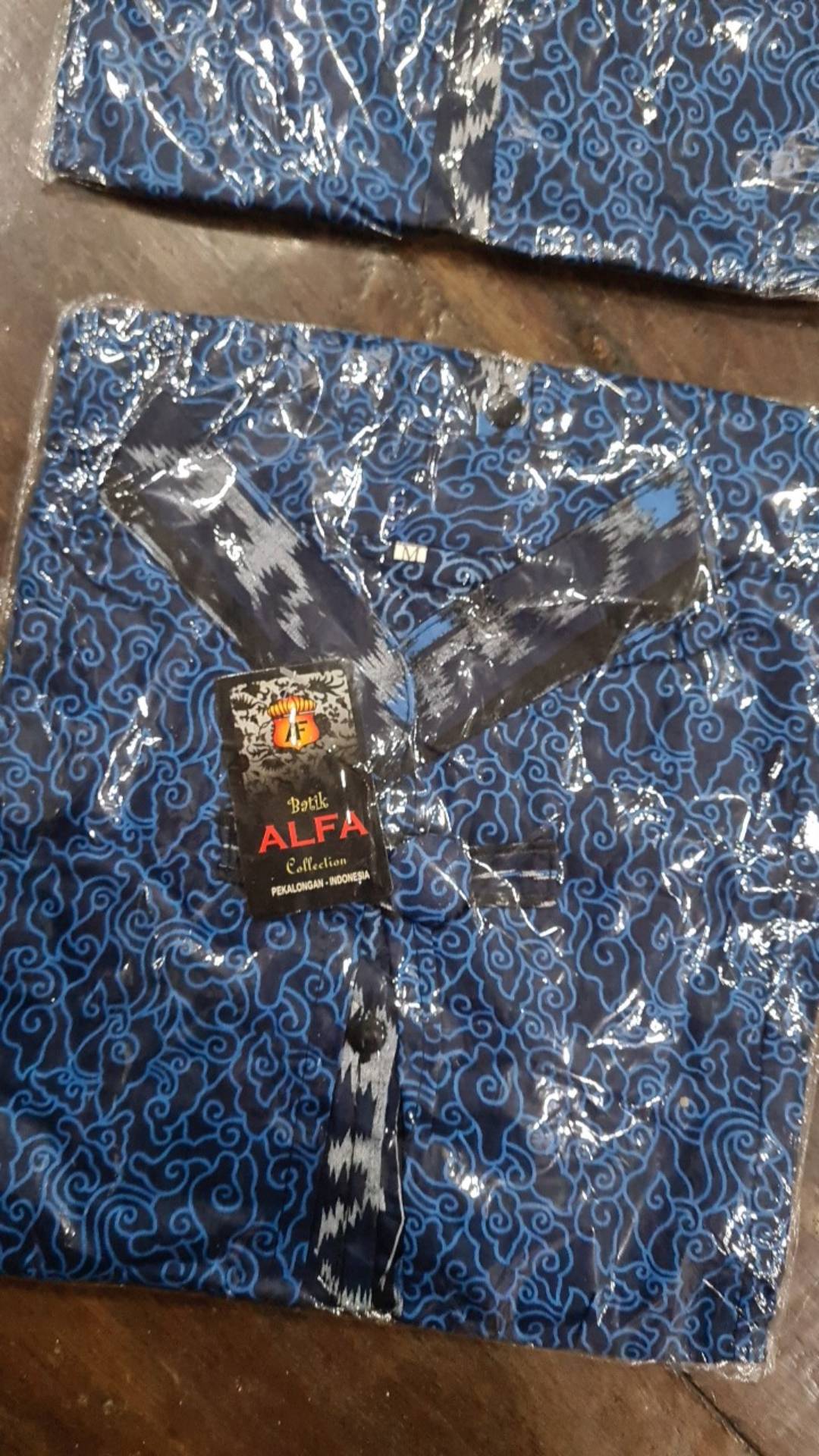 Couple Batik Seragam Kantor Motif Seno Biru 2197