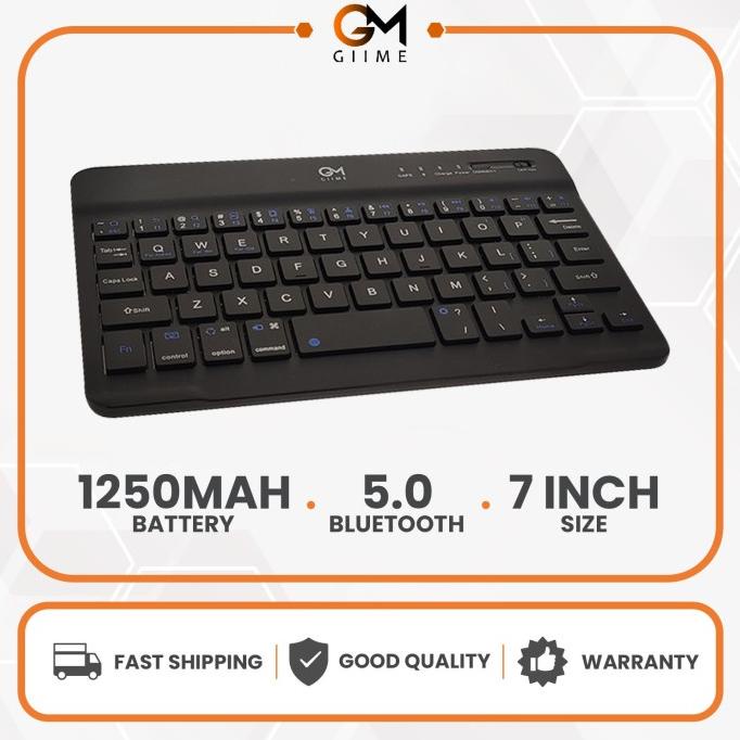 Giime.Id - Keyboard Portable Bluetooth Giime 7 Inch Daya Charger