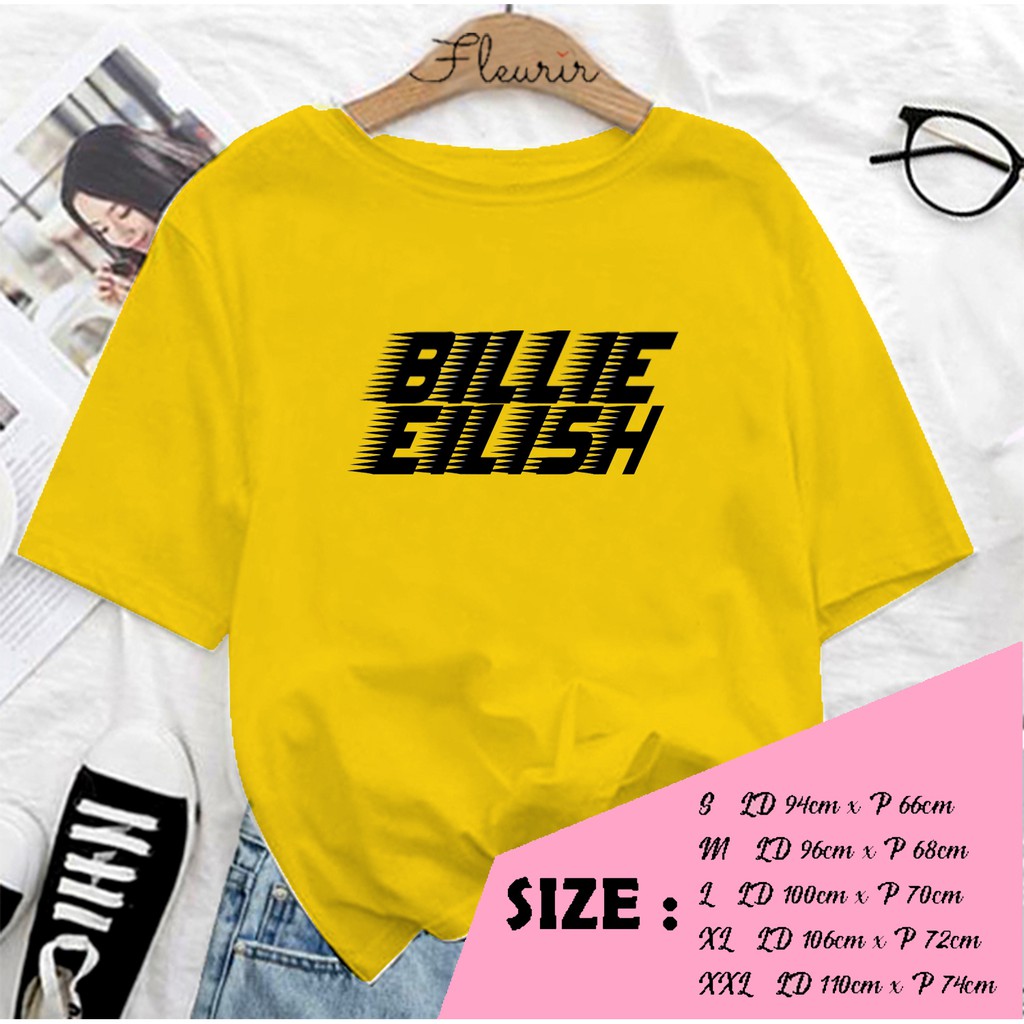 FLEURIR - KAOS OVERSIZE BILLIE EILISH TULISAN KATUN KAOS WANITA TEE UNISEX