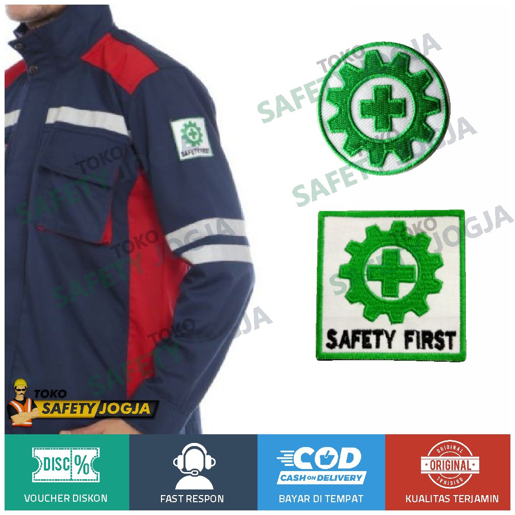 Emblem Bordir Safety First K3 6 Cm Jogja Solo Semarang