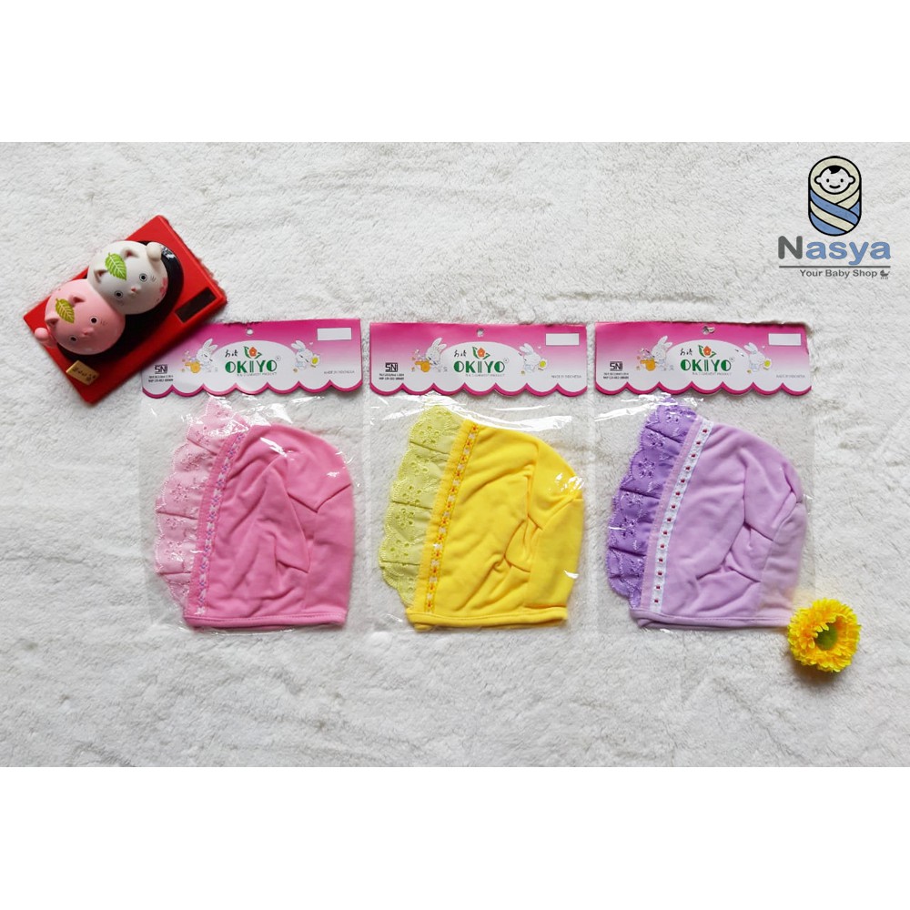 [B-056] Topi Bayi Perempuan renda Lucu - okiyo