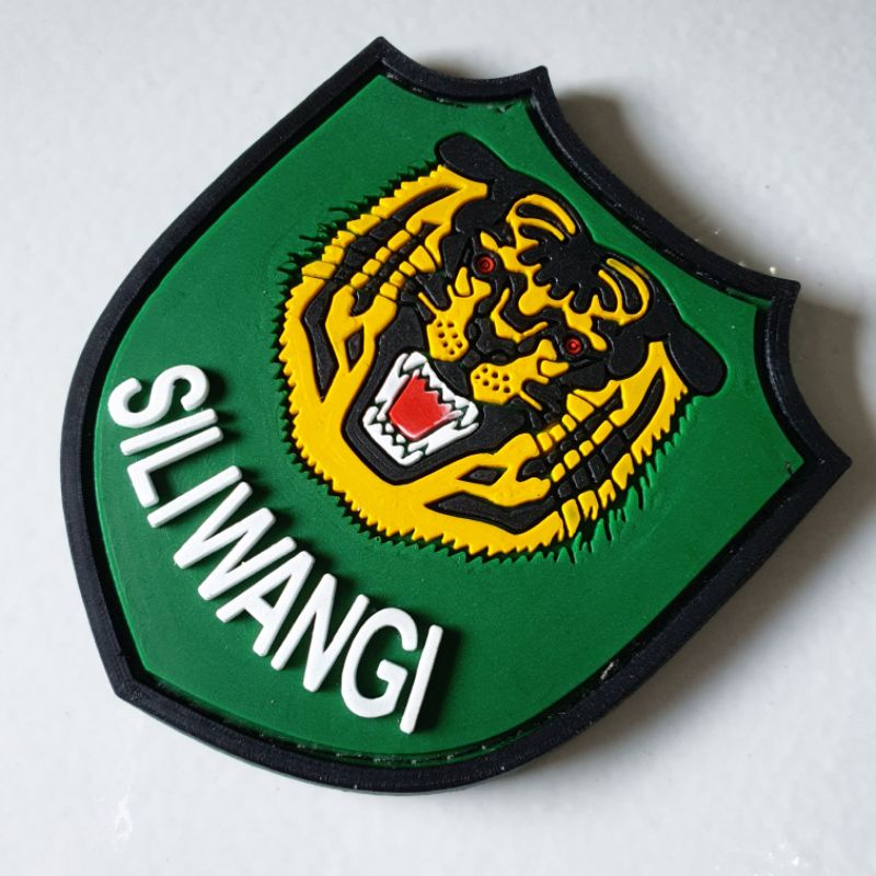 PATCH RUBBER LOGO SILIWANGI TNI AD/TEMPELAN EMBLEM KARET VELCRO