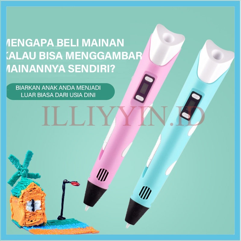 

(ILLIYYIN.ID) Pena 3 dimensi 3D pen Generation 2 new model ultra slim stereoscopic Pen 3D pembuat mainan DIY