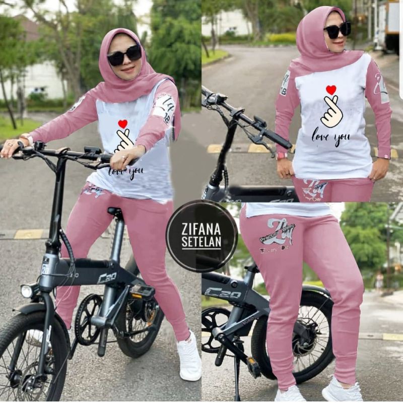 SET STELAN CELANA TRAINING ZIFANA BIGSIZE JUMBO BABITERRY EDHM