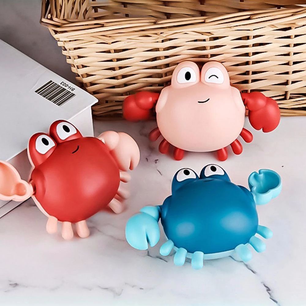 LANFY Plastic Baby Water Toys Cute Clockwork Toy Cartoon Crab Swimming Toys Bath Toy Cartoon Animal Crab Classic High Quality Wound-up Chain Turtle Bath Toy/Multicolor