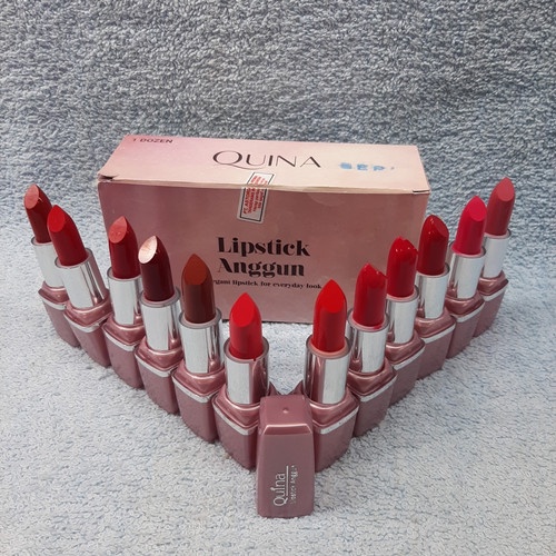 lipstik quina anggun isi 12 pcs lipstik creamy BPOM