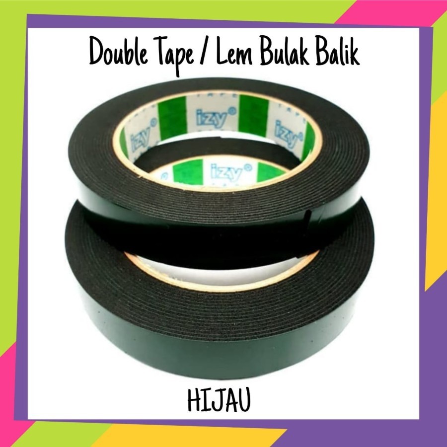 DOUBLE TAPE FOAM HIJAU 2OMM X 5M DOUBLE TAPE BUSA BOLAK BALIK HIJAU