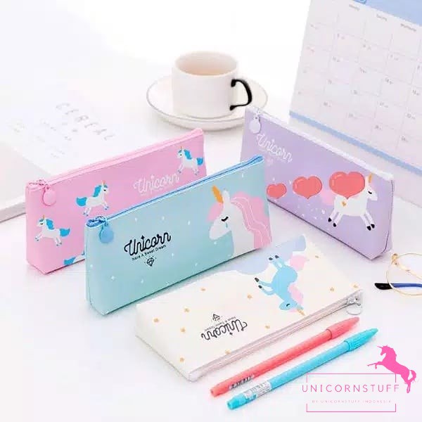 Tempat Pensil Unicorn Tepak Pensil Unicorn Premium Tempat Pensil Alat Tulis Sekolah Anak Perempuan Cewek Kado Ulang Tahun Birthday