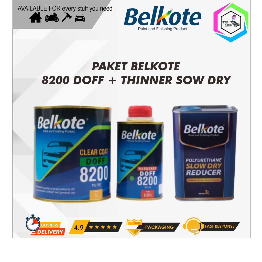 PAKET CLEAR BELKOTE 8200 Doff 1,25L + Thinner Belkote Slow Dry