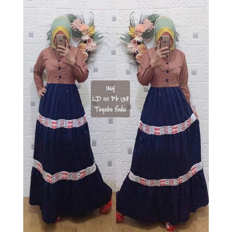 gamis inayah canda / gamis replica dannis / dannis kw / gamis bordir / gamis terbaru