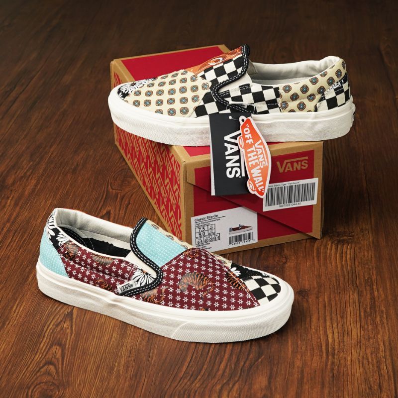 Vans Slip On Tiger Patchwork Black True