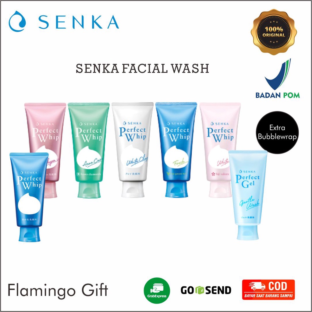 [BPOM] SENKA Perfect Whip | White Clay | Vibrant | Fresh Anti Shine | Acne Care | Collagen | Gel Gentle Wash | Mask