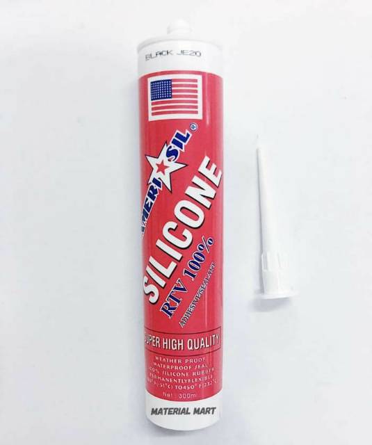 Lem Kaca Sealant Botol Amerisil ORI Silicone 300 ml Clear Black White | Material Mart