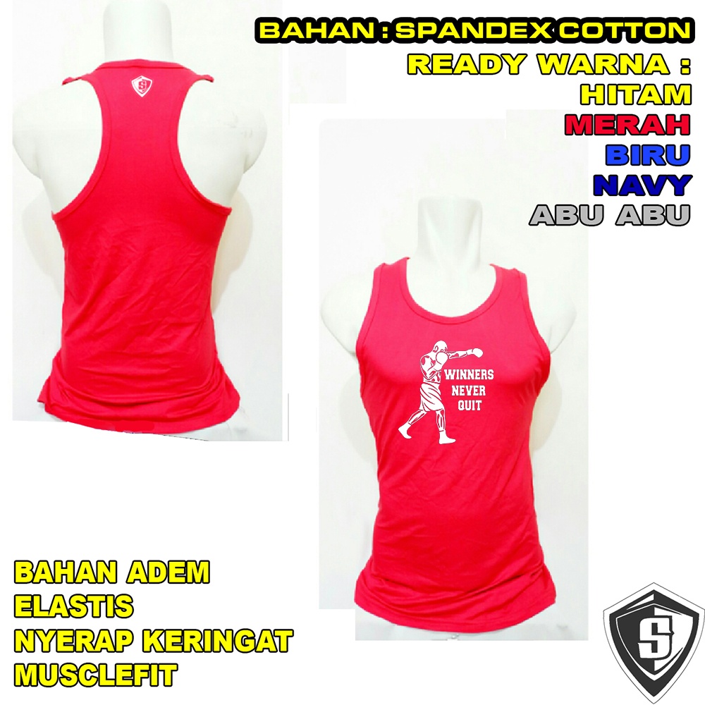 Baju Lekbong Fitness Tinju MMA Boxing WInners Never QUit
