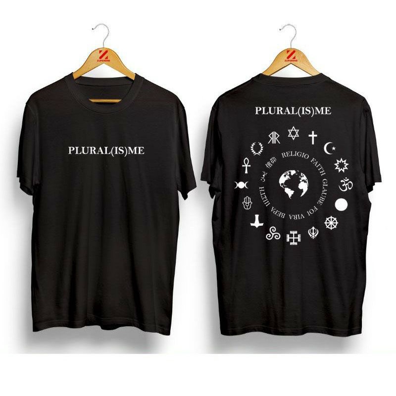 KAOS DISTRO BAPHOMET PLURALISME A1 AGAMA ISLAM HINDU BUDHA KRISTEN KEREN TERLARIS UNISEX PRIA WANITA