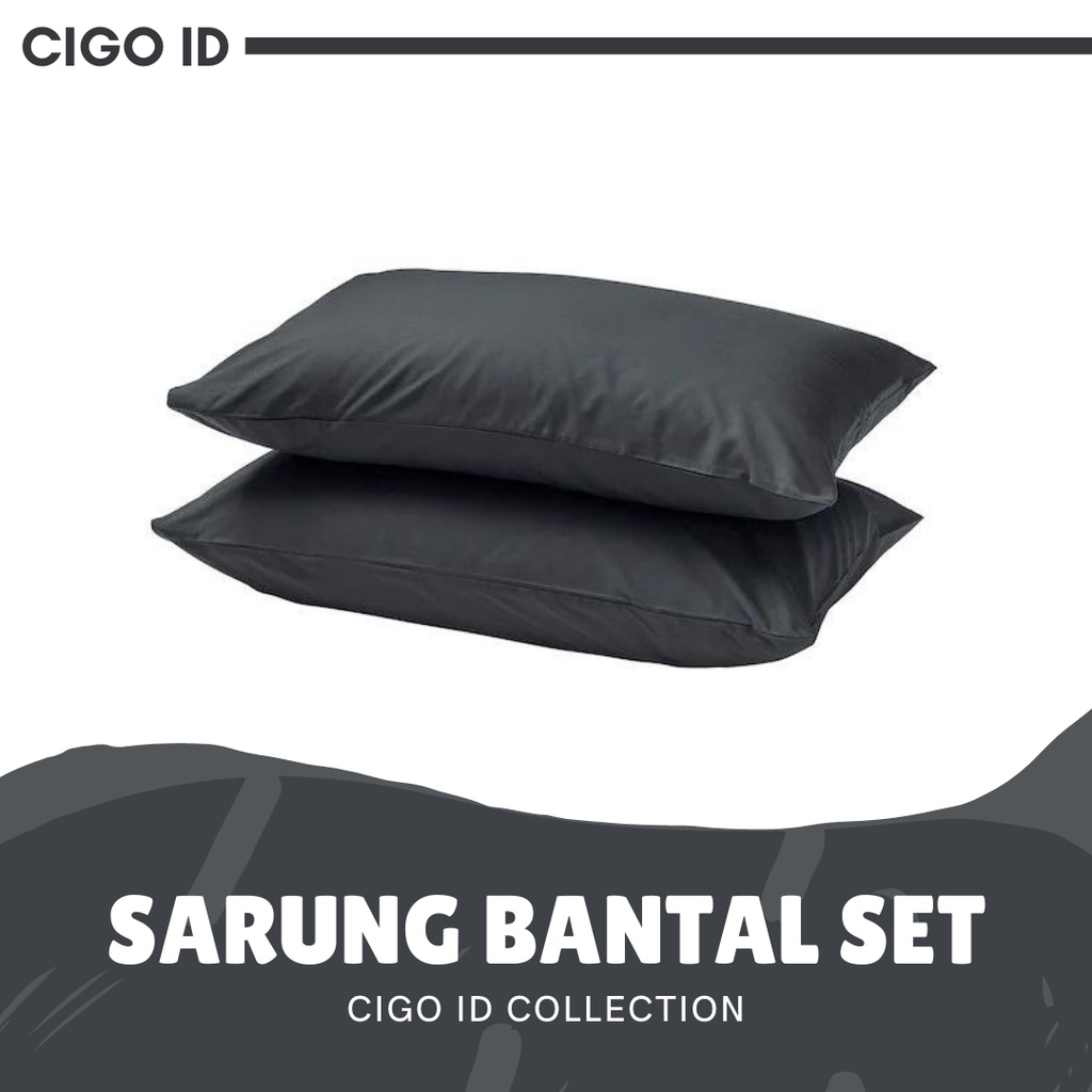 SET (2 Sarung Bantal dan 2 Sarung Guling) Polos dan Motif Premium SARBAN 45x65 SARGUL 33x93