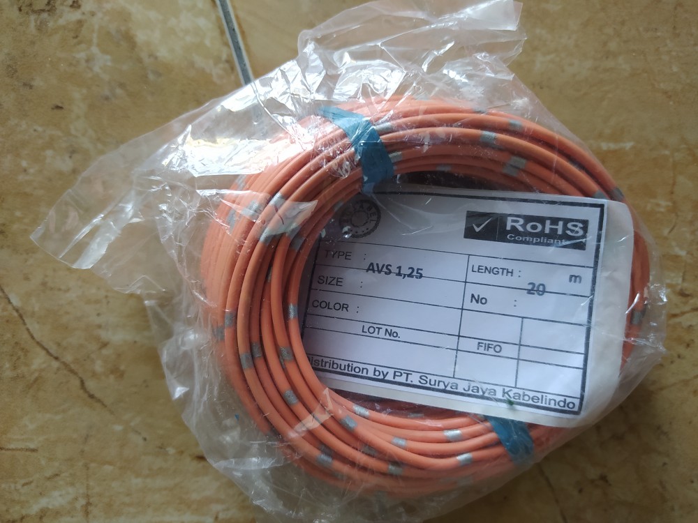 Kabel Engkel Bintik Tembaga 0,85 Dan 1,25 Panjang 20 Meter