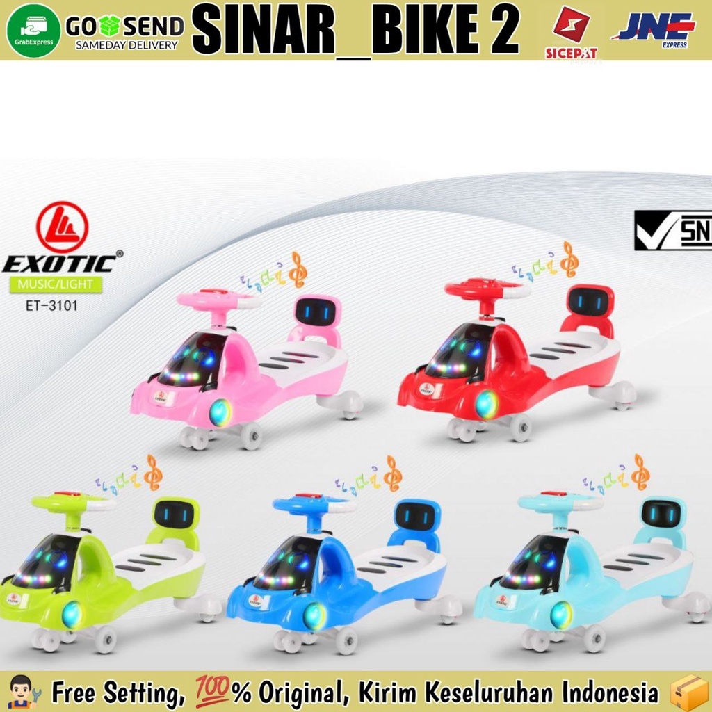 Swingcar EXOTIC ET 3101 Mainan Anak Mobilan Dorong Ayun Stir