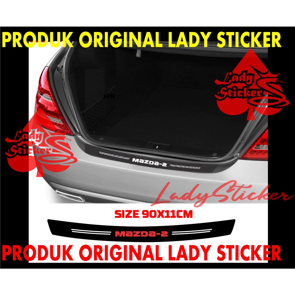 STIKER MOBIL MAZDA-2 STICKER CARBON 3D BUMPER BAGASI MOBIL MAZDA-2