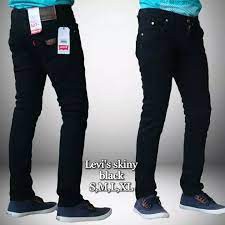 Celana jeans pria - slim fit hitam pekat Naomi