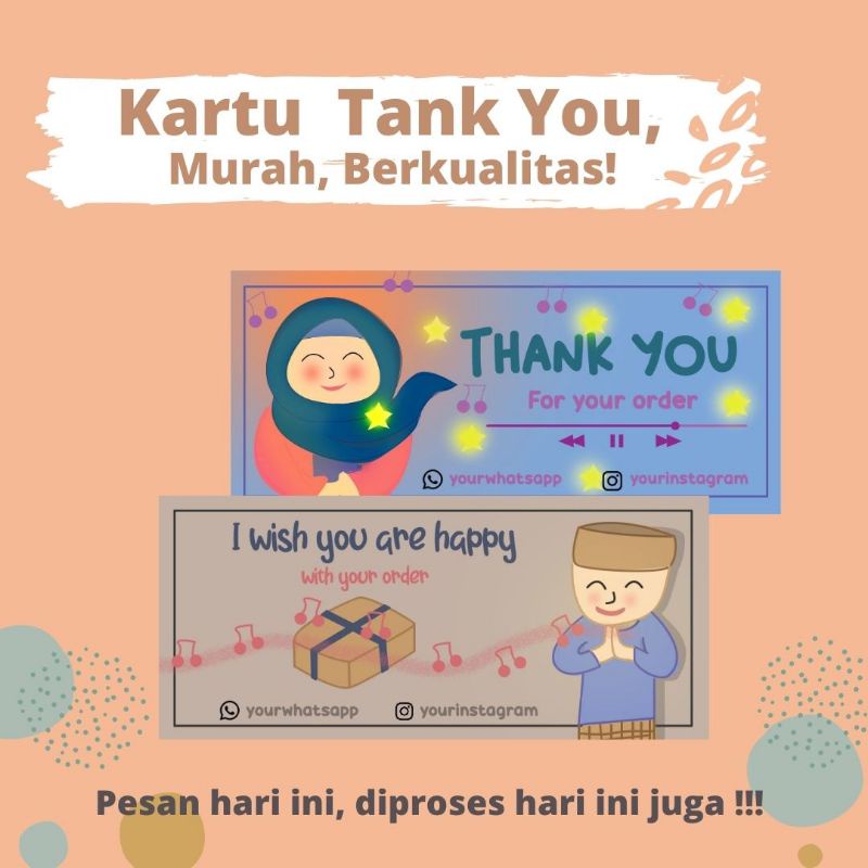 

50 pcs | Kartu Terimakasih | Tank You Card