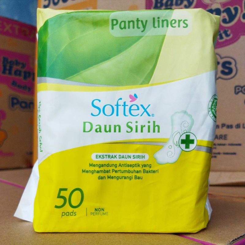 Jual Softex Pantyliner Daun Sirih 50s/ Softex Pembalut Daun Sirih 50 Pads/Pembalut Ekstrak Daun
