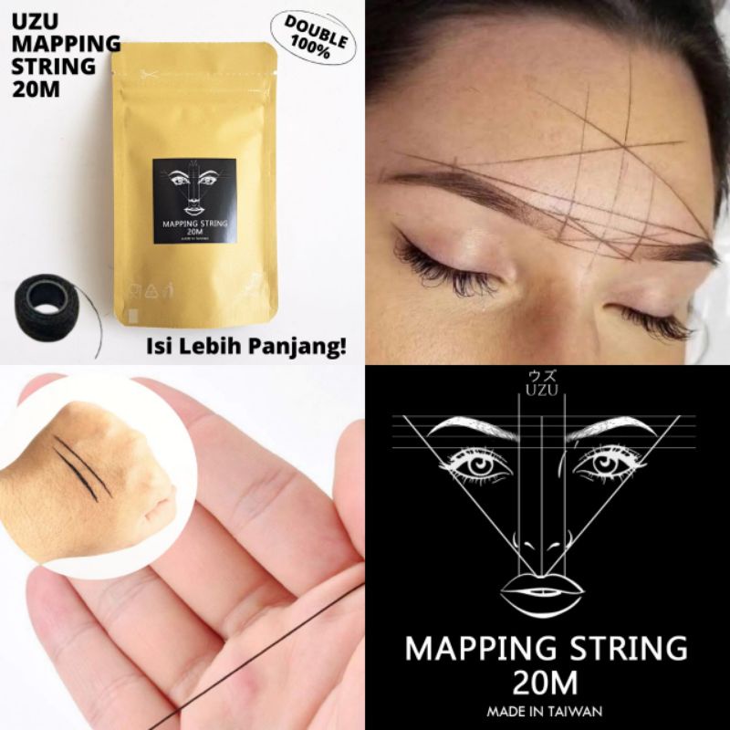 MAPPING STRING EYEBROW BENANG PANJANG 20M | Penggaris Sulam Alis | ALAT UKUR BENANG TERMURAAAH