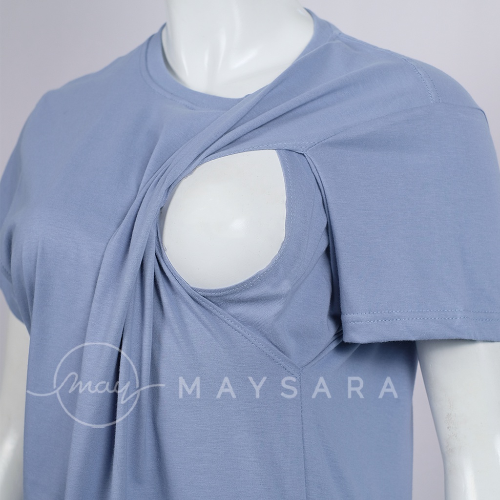 Baju menyusui bukaan samping atasan maysara-CN17-Dusty Blue