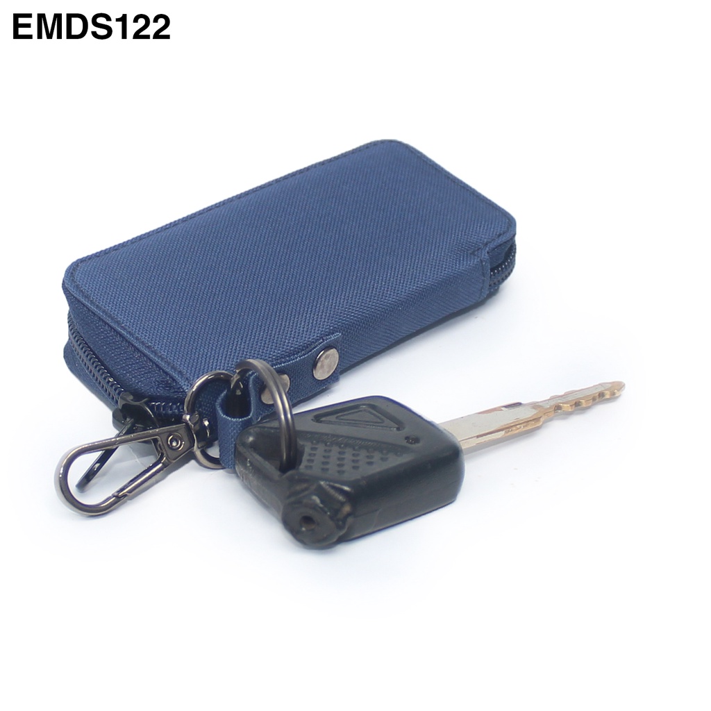 EMDS122 Gantungan Kunci Remote motor mobil keyless Dompet STNK - BIRU NAVY