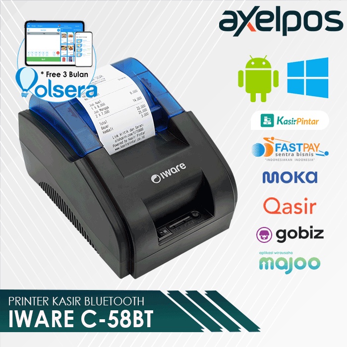 PRINTER BLUETOOTH C58BT SUPPORT PPOB DAN KASIR ANDROID FREE KERTAS