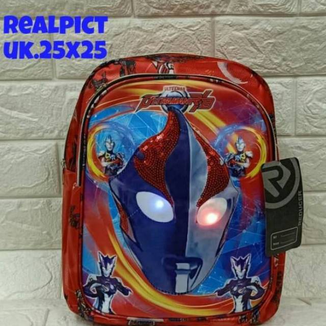 TAS ULTRAMAN / TAS ANAK PAUD TK LED MATA NYALA / TAS RANSEL KARAKTER ULTRAMAN /TAS ANAK LAKI-LAKI