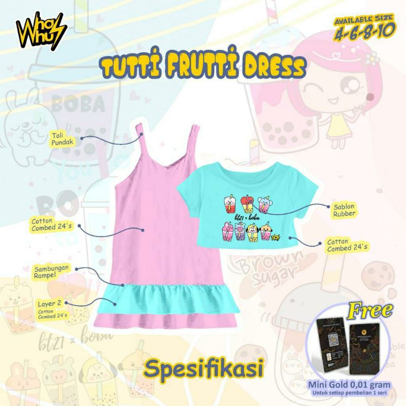 dress anak perempuan/dress tutti frutti