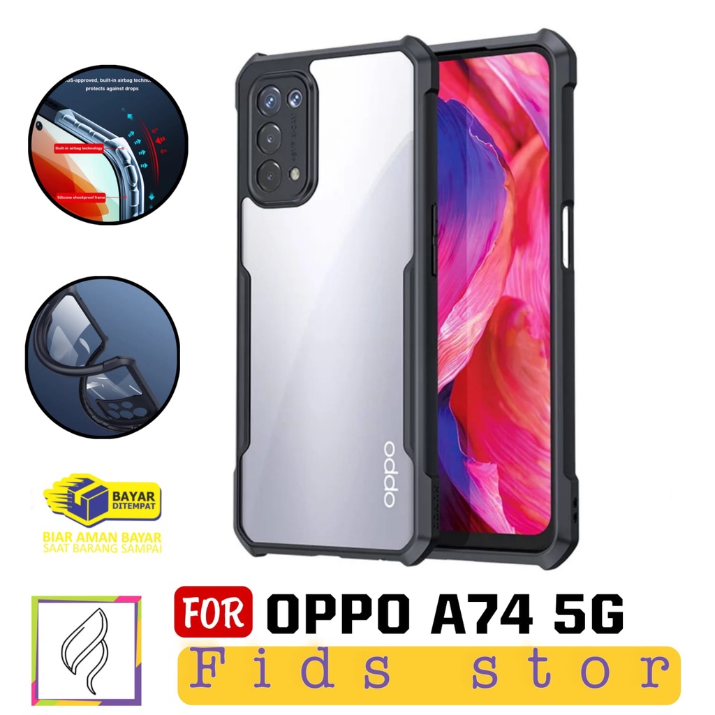 PROMO Case OPPO A74 5G Softcase Armor Shockproof Fushion Case Transparan