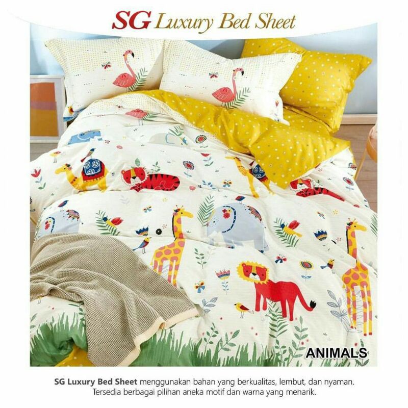 Sprei & Badcover katun lokal SG LUXURY BED SHEET motif ANIMAL