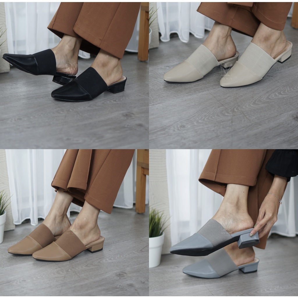 Mym2m Sepatu Wanita Heels Hak Tahu 3 cm Kasual Terbaru Halina