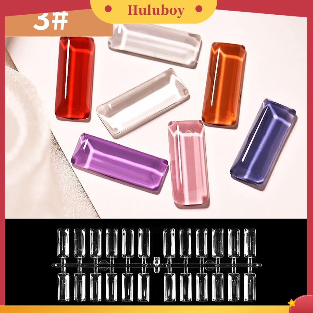 Huluboy Huluboy♡ 24pcs / Set Stik Display Kuku Palsu Transparan Aneka Bentuk Untuk Latihan Nail Art / Manicure