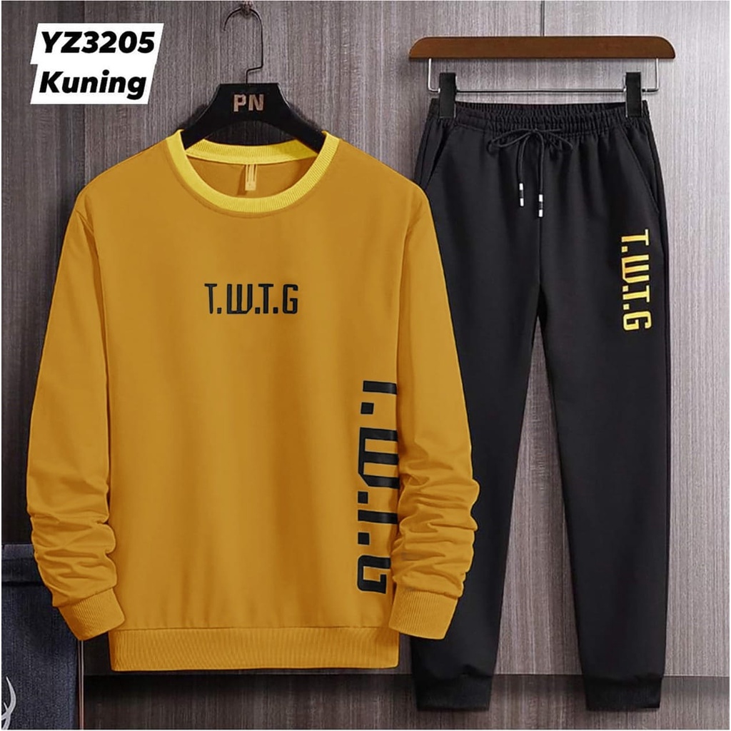 Setelan Albert Set Celana Jogger Dan Baju Sweater Lengan Panjang Pria