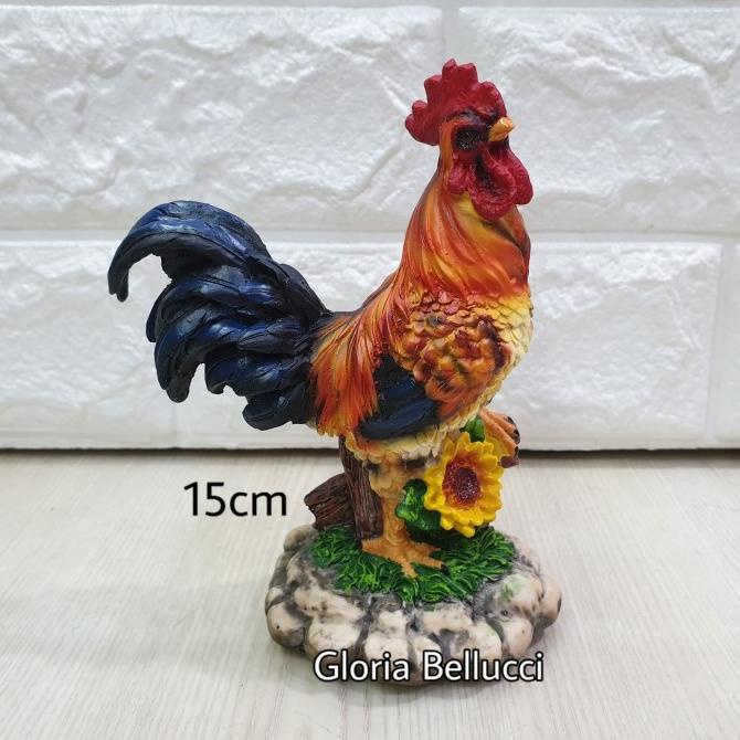 patung pajangan ayam jago miniatur chicken