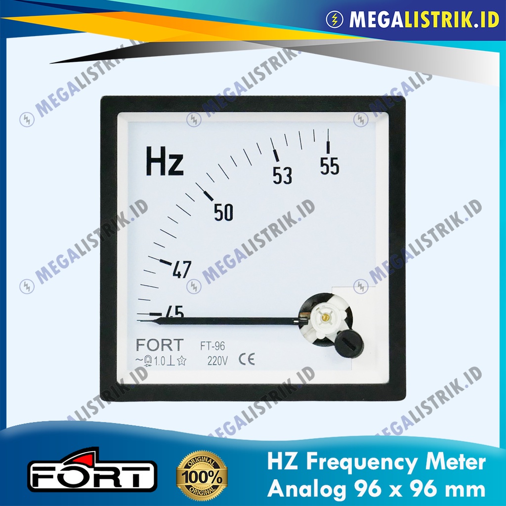 Jual FORT HZ METER JARUM FT-96HZ / FREKUENSI 96 X 96 / FREQUENCY METER ...