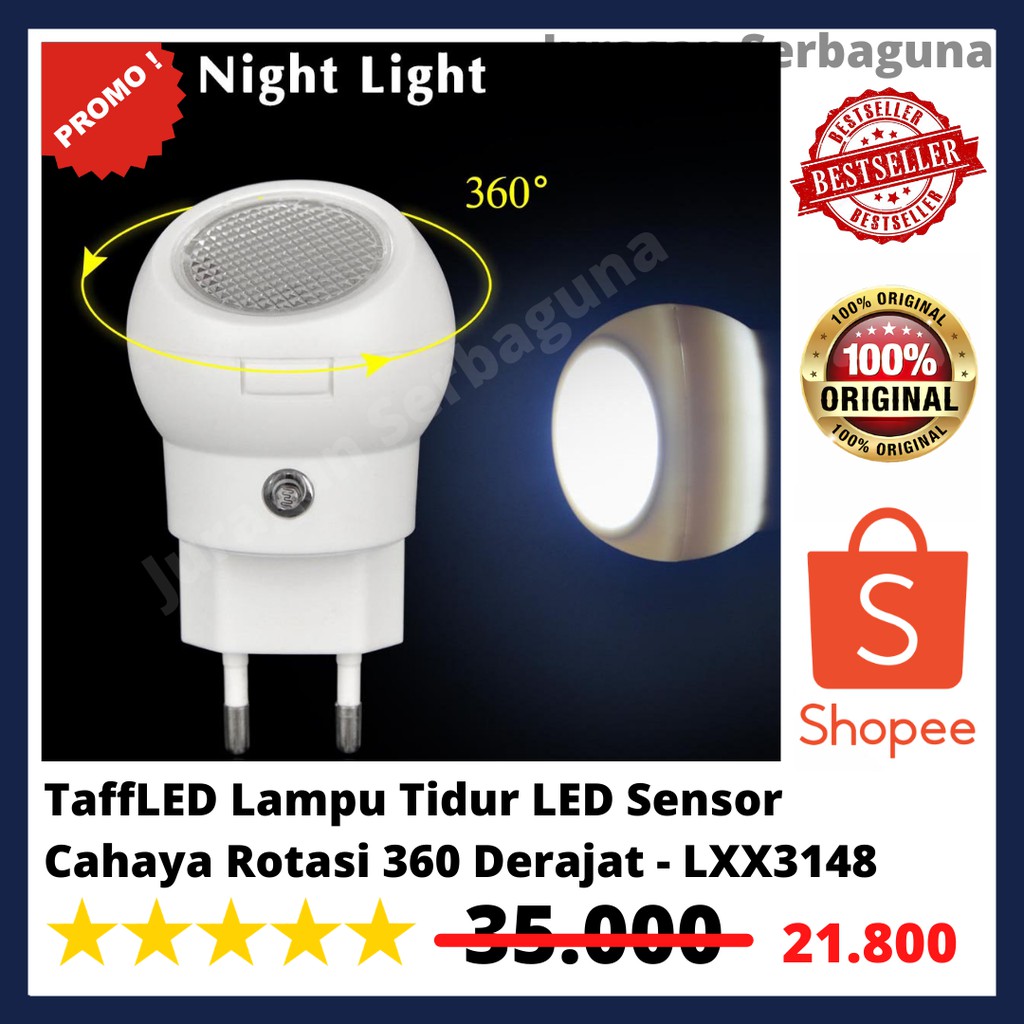 TaffLED Lampu Tidur LED Sensor Cahaya Rotasi 360 Derajat - LXX3148