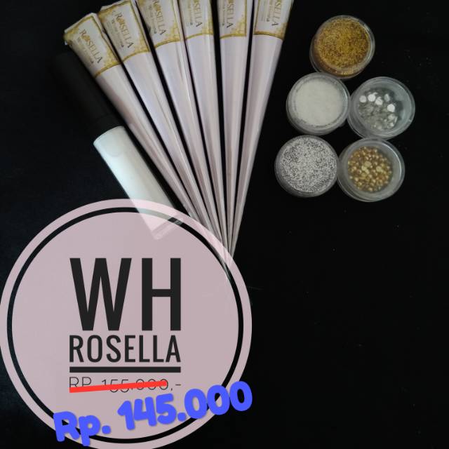 "MEDINA" PAKET WHITE HENNA ROSELLA / WHITE HENNA / HENNA PUTIH / HENNA WATERPROOF / HENNA PENGANTIN
