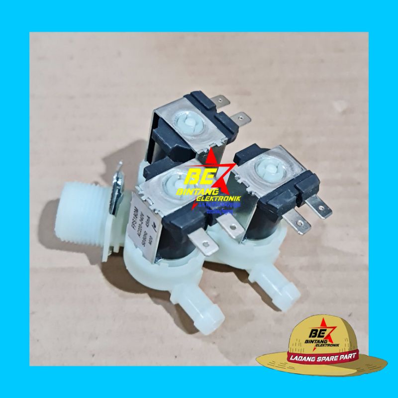 Selenoid LG Front Loading 3 Way Solenoid Water inled Lg Kran otomatis FPS 180M 3 lubang white