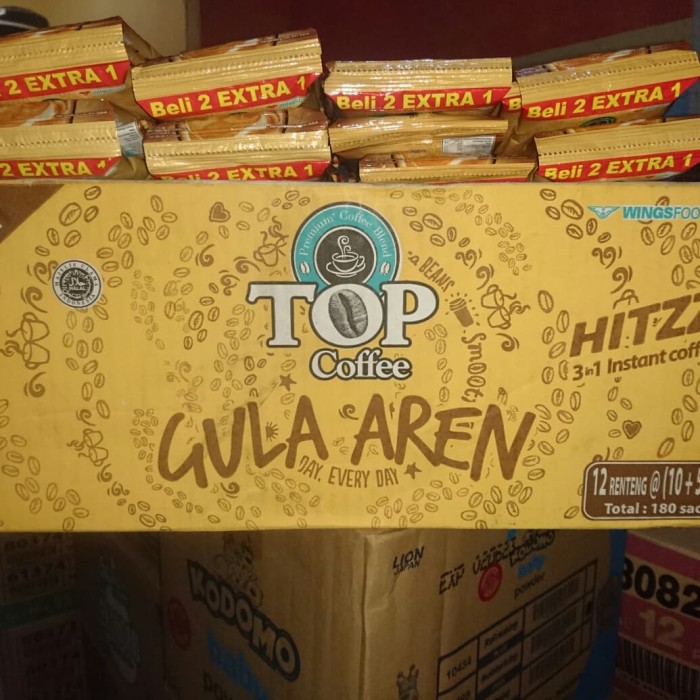 [1 DUS ISI 12 RENCENG / 180 Sachet] Top Kopi GULA AREN Coffee Instant 22 gr MURAH 22gr Renteng Saset