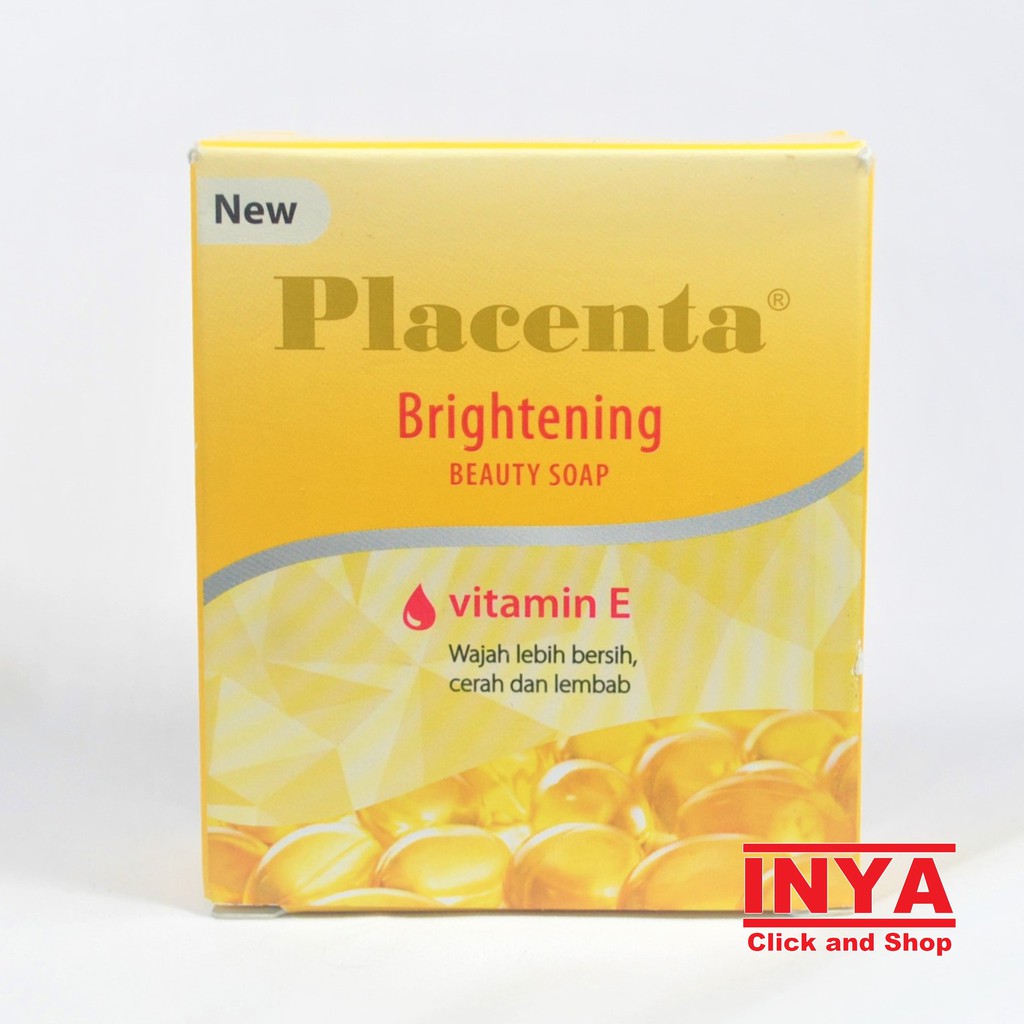 PLACENTA BRIGHTENING BEAUTY SOAP VITAMIN E 80gr - Sabun Muka