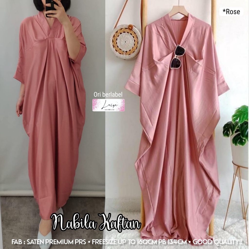 KAFTAN POLOS MUSLIMAH BESTSELLER SUPER PREMIUM || KAFTAN LEBARAN MOTIF POLOS TERBARU || NABILA KAFTA