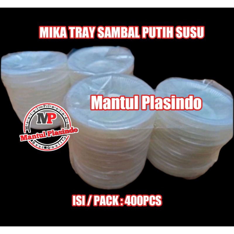 isi 400pcs Mika Tray Sambal Putih Susu / Mika Saos Sambal