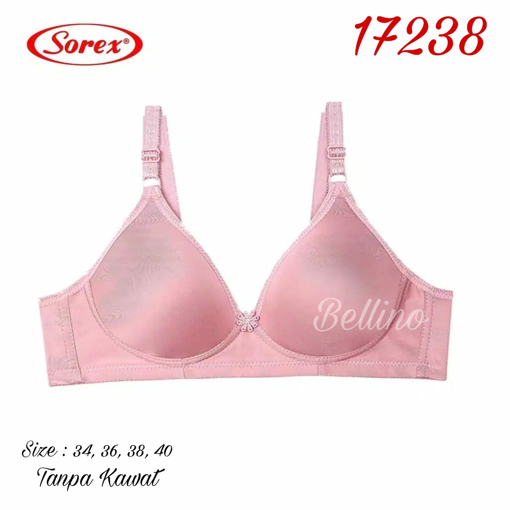 Bra Sorex Original Tanpa Kawat 17238 Cup B Size 34 36 38 40 Super Soft Bh Wanita Sorex Tanpa Kawat